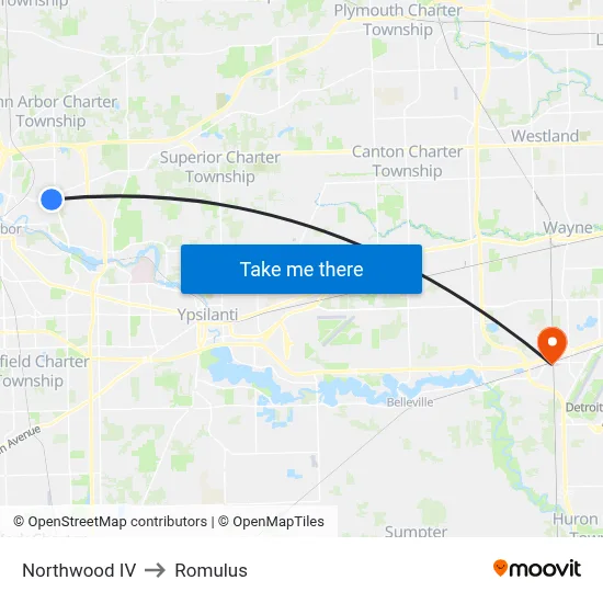 Northwood IV to Romulus map