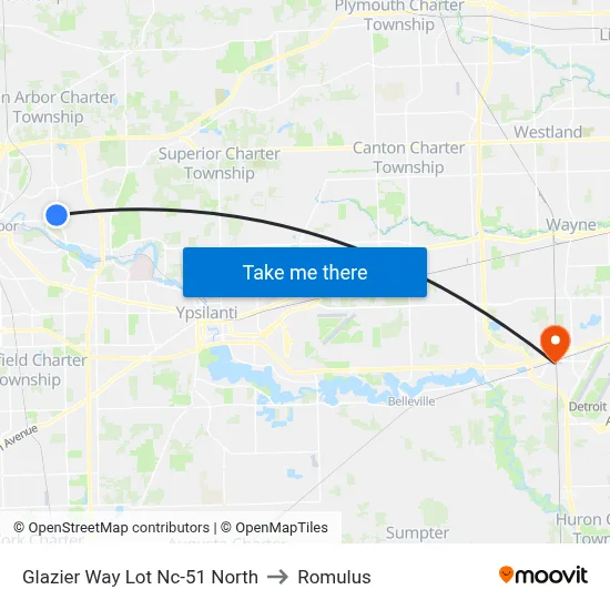 Glazier Way  Lot Nc-51  North to Romulus map