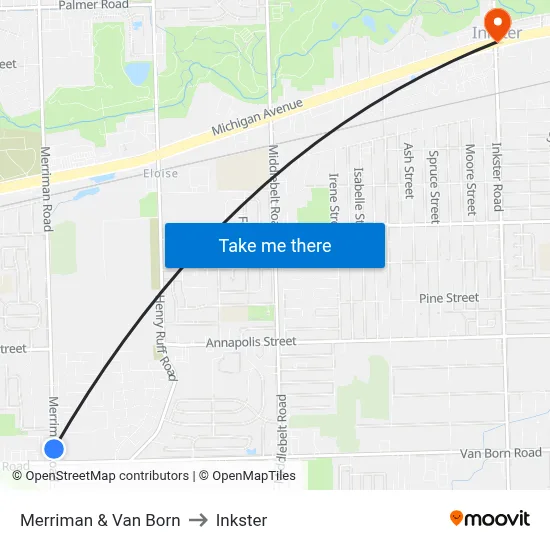 Merriman & Van Born to Inkster map