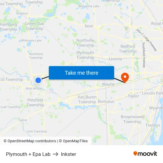Plymouth + Epa Lab to Inkster map