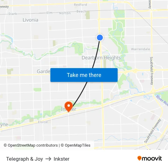 Telegraph & Joy to Inkster map