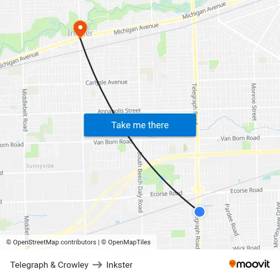 Telegraph & Crowley to Inkster map