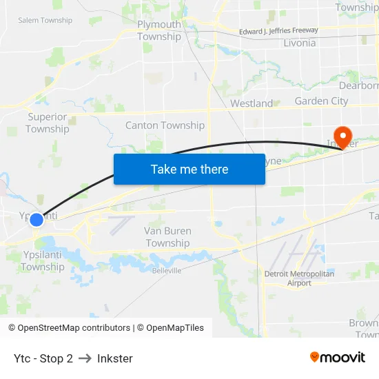 Ytc - Stop 2 to Inkster map
