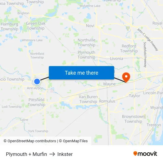 Plymouth + Murfin to Inkster map