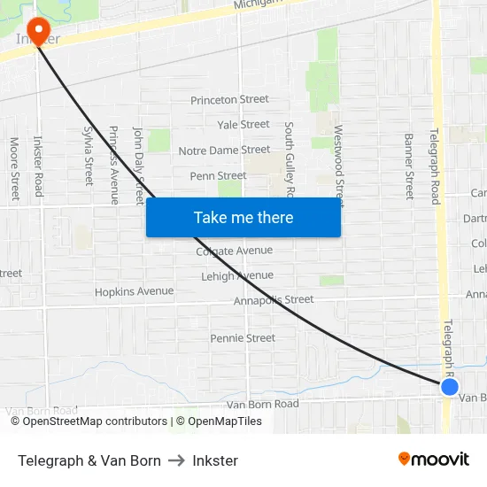 Telegraph & Van Born to Inkster map
