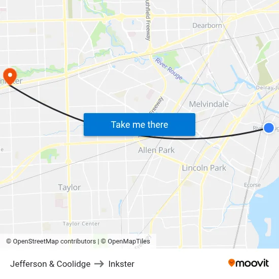 Jefferson & Coolidge to Inkster map