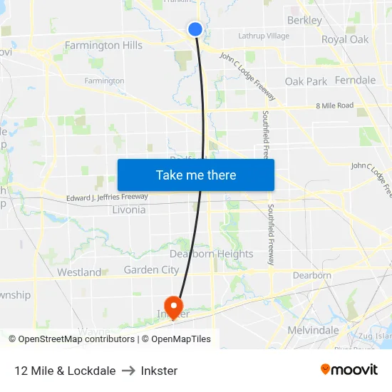 12 Mile & Lockdale to Inkster map