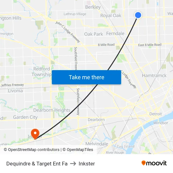 Dequindre & Target Ent Fa to Inkster map