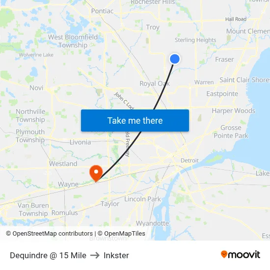 Dequindre @ 15 Mile to Inkster map