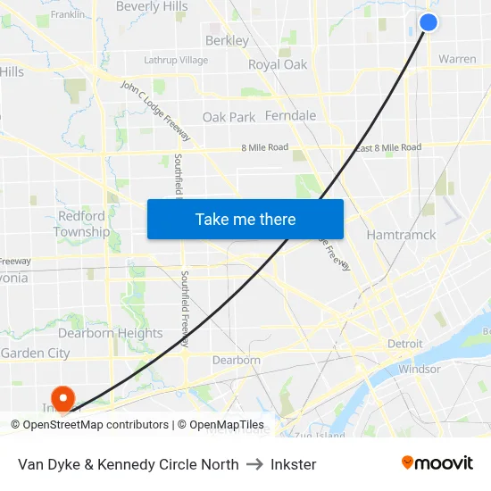 Van Dyke & Kennedy Circle North to Inkster map