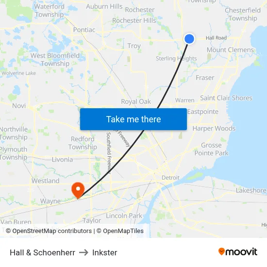 Hall & Schoenherr to Inkster map