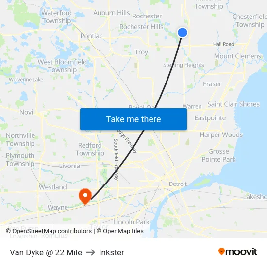Van Dyke & 22 Mile to Inkster map