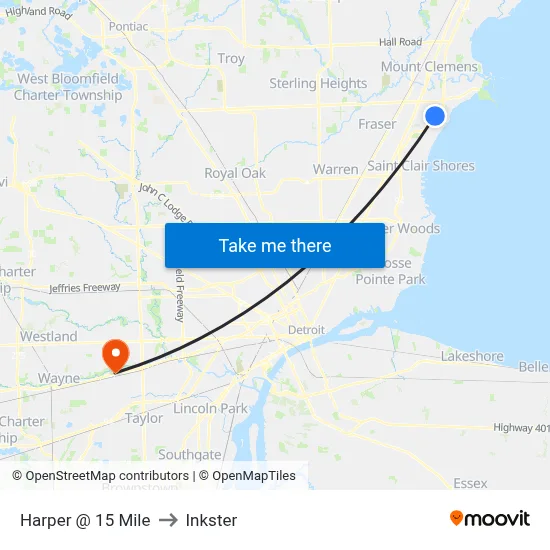 Harper @ 15 Mile to Inkster map
