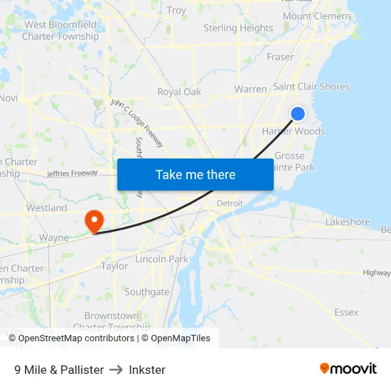 9 Mile & Pallister to Inkster map