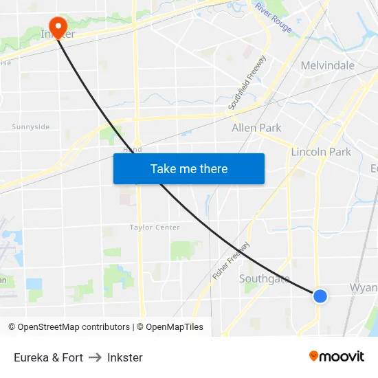 Eureka & Fort to Inkster map