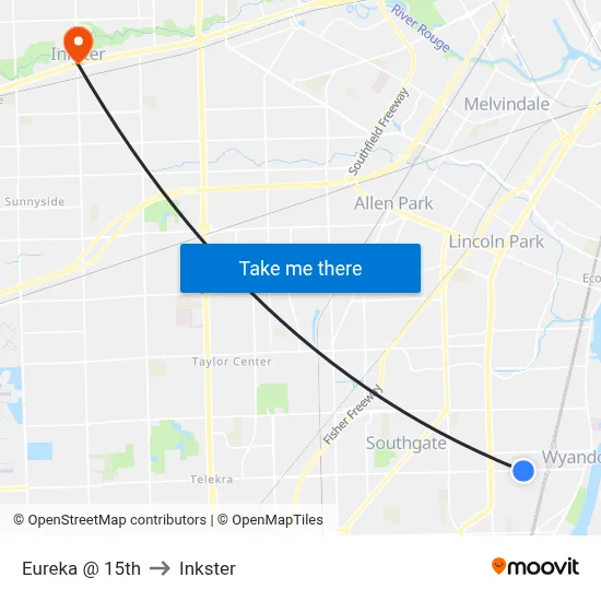 Eureka @ 15th to Inkster map