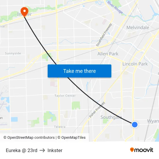 Eureka @ 23rd to Inkster map