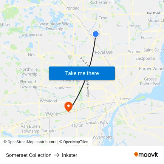 Somerset Collection to Inkster map