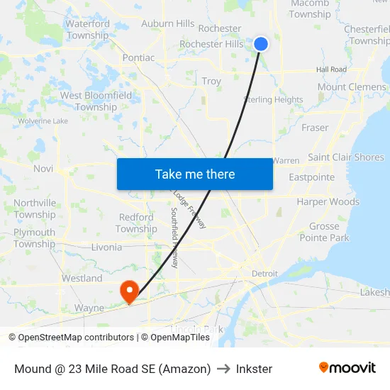 Mound @ 23 Mile Road SE (Amazon) to Inkster map