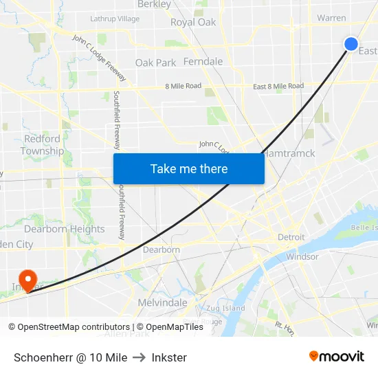 Schoenherr @ 10 Mile to Inkster map