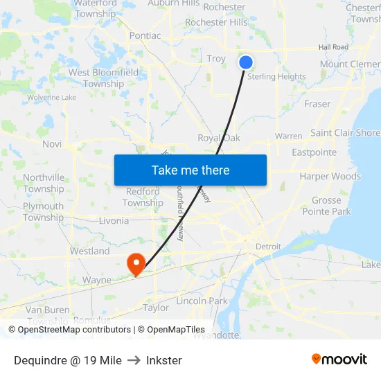 Dequindre @ 19 Mile to Inkster map