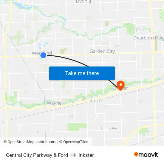 Central City Parkway & Ford to Inkster map