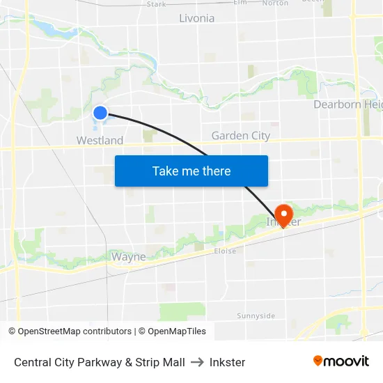 Central City Parkway & Strip Mall to Inkster map