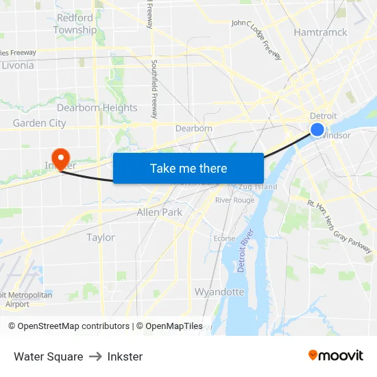 Water Square to Inkster map