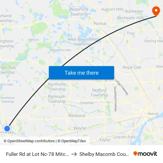 Fuller Rd at Lot Nc-78  Mitchell Field (1) to Shelby Macomb County MI USA map