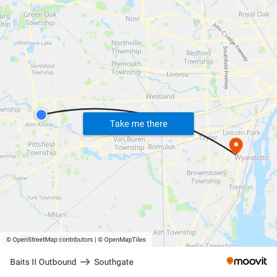 Baits II Outbound to Southgate map