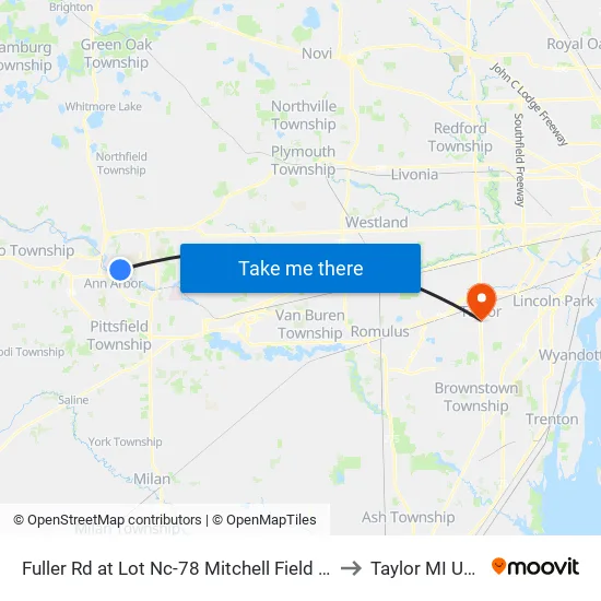Fuller Rd at Lot Nc-78  Mitchell Field (1) to Taylor MI USA map