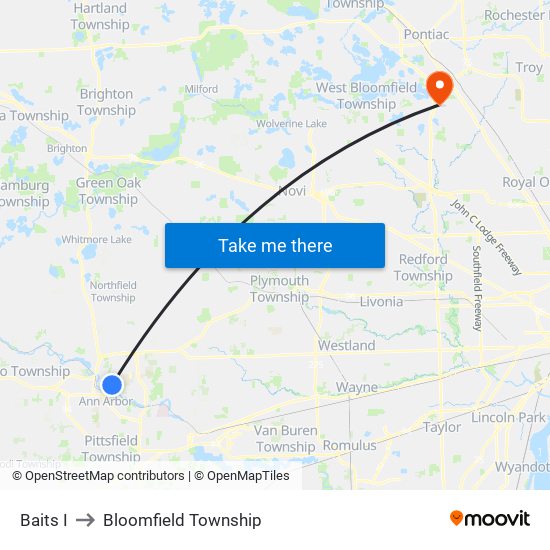 Baits I to Bloomfield Township map