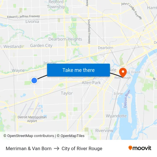 Merriman & Van Born to City of River Rouge map
