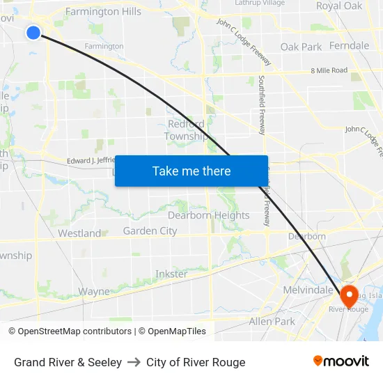 Grand River & Seeley to City of River Rouge map