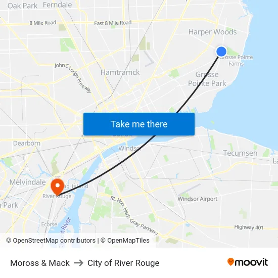 Moross & Mack to City of River Rouge map
