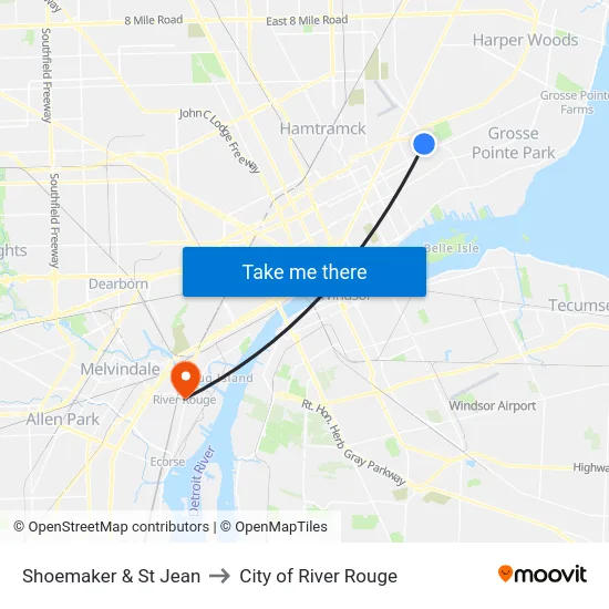 Shoemaker & St Jean to City of River Rouge map
