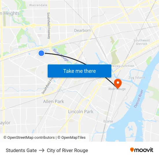 Students Gate to City of River Rouge map