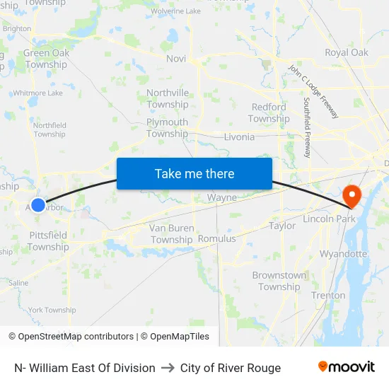 N- William East Of Division to City of River Rouge map