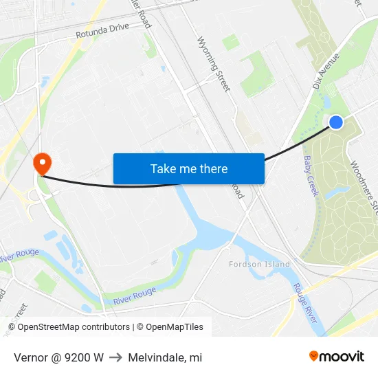 Vernor @ 9200 W to Melvindale, mi map