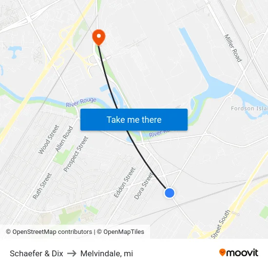 Schaefer & Dix to Melvindale, mi map