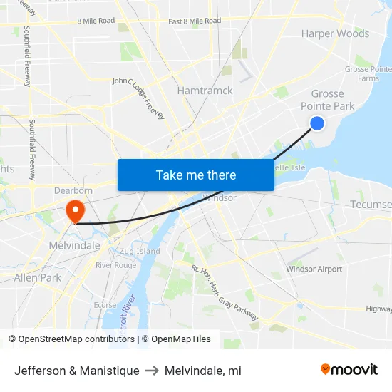 Jefferson & Manistique to Melvindale, mi map
