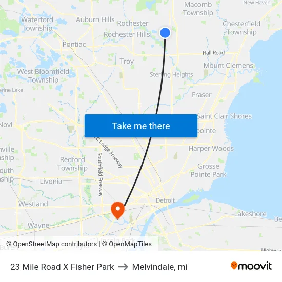 23 Mile @ Fisher Park to Melvindale, mi map
