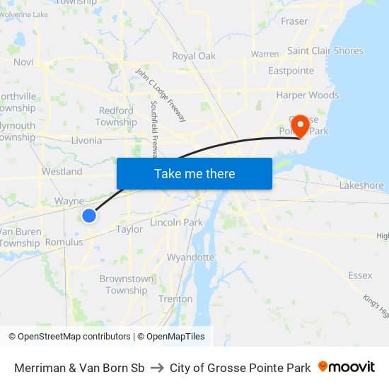 Merriman & Van Born Sb to City of Grosse Pointe Park map