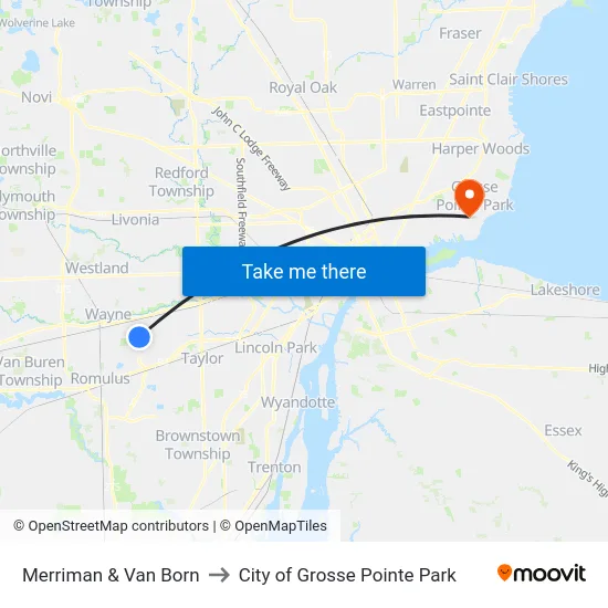 Merriman & Van Born to City of Grosse Pointe Park map