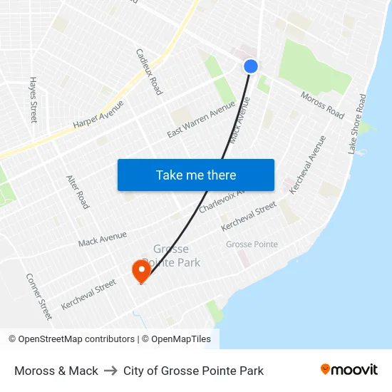 Moross & Mack to City of Grosse Pointe Park map
