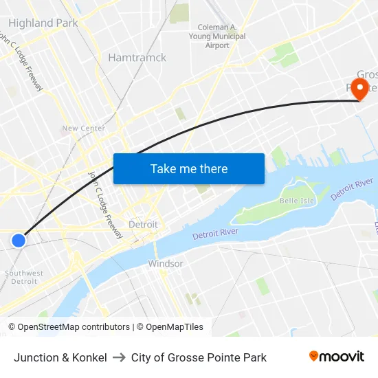 Junction & Konkel to City of Grosse Pointe Park map