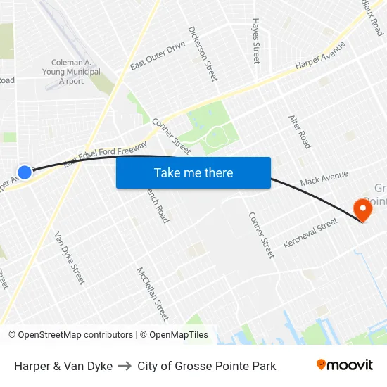 Harper & Van Dyke to City of Grosse Pointe Park map