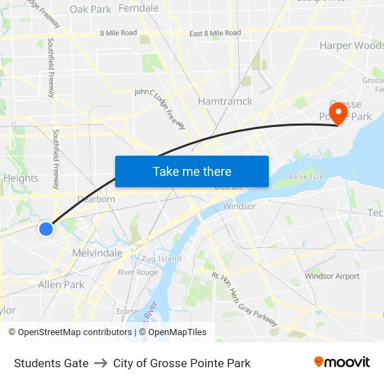 Students Gate to City of Grosse Pointe Park map