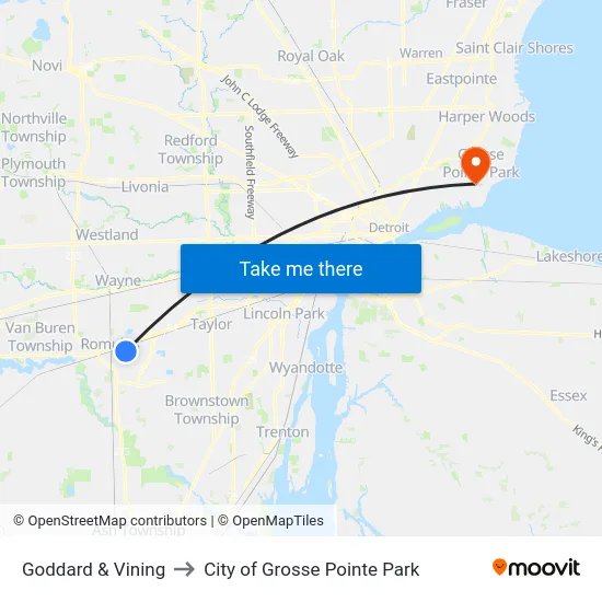 Goddard & Vining to City of Grosse Pointe Park map
