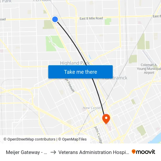 Meijer Gateway - Eb to Veterans Administration Hospital map